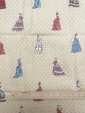 1 YD Quilting Cotton - "Civil War Ladies" and Diamonds on Beige