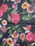 1 YD Polyester Paisley Jacquard - Printed with Flowers on Black