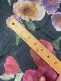 1 YD Polyester Paisley Jacquard - Printed with Flowers on Black