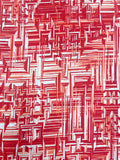 1 YD Nylon Georgette - Red and Oranges on White