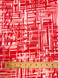1 YD Nylon Georgette - Red and Oranges on White