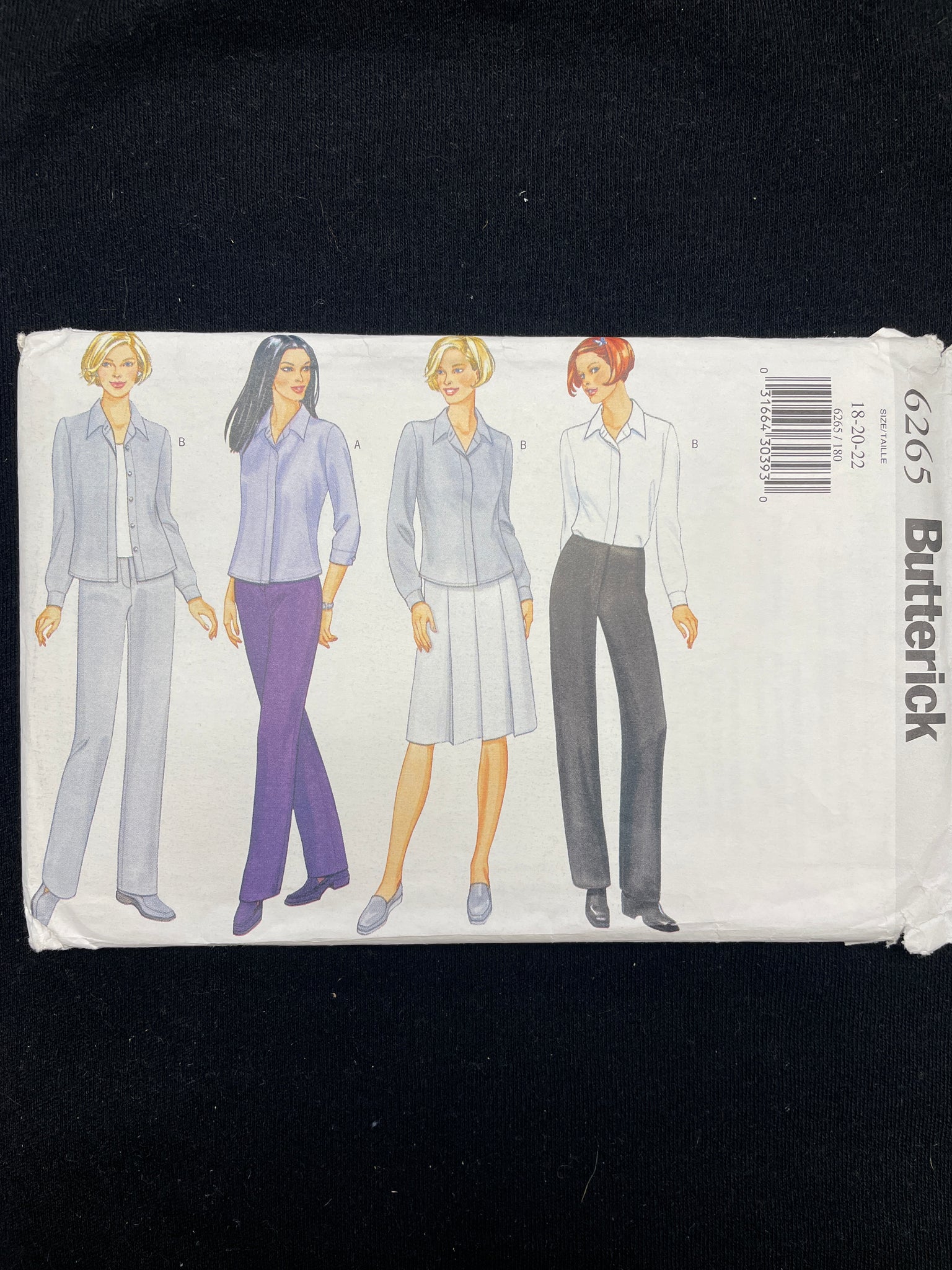 1999 Butterick 6265 Sewing Pattern - Women's Top, Skirt and Pants FACTORY FOLDED