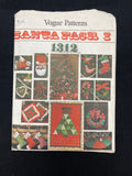 1970's Vogue 1312 Sewing Pattern - Santa Pack I Christmas Decorations FACTORY FOLDED