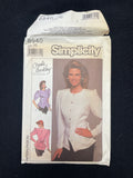 1988 Simplicity 8940 Sewing Pattern - Adult Blouses FACTORY FOLDED