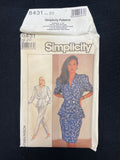 1987 Simplicity 8431 Sewing Pattern - Adult Top, Pants, and Skirt FACTORY FOLDED