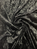 2 1/8 YD Nylon Knit Panne Crushed Velour - Black