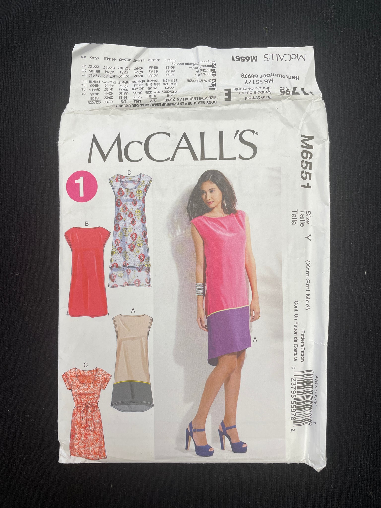 2012 McCall's 6551 Pattern - Dresses FACTORY FOLDED