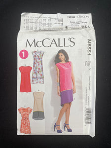 2012 McCall's 6551 Pattern - Dresses FACTORY FOLDED