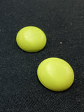Button Plastic Set of 2 Vintage - 1 1/8" Matte Acid Green