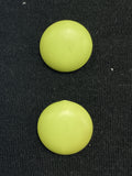 Button Plastic Set of 2 Vintage - 1 1/8" Matte Acid Green