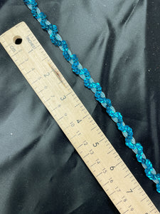 2 YD Sequin Trim with Lurex - Teal with Silver