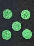 Button Plastic Set of 5 - 1 1/16" Green Crocheted Ring Buttons