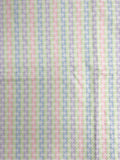 Cotton Yarn Dyed Stripes Remnants - White with Pastels and Flowers