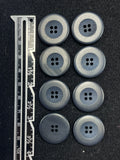 Button Plastic Set of 8 - 7/8" Very Dark Navy Blue