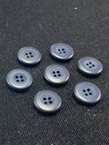Button Plastic Set of 6 or 7 - 9/16" Very Dark Navy Blue