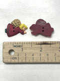 Button Plastic Set of 2 Vintage - Angels