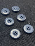 Button Plastic Set of 6 or 7 - 9/16" Very Dark Navy Blue