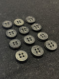 Button Plastic Set of 12 - 5/8" Black with Anchors