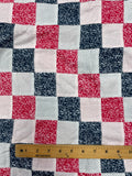 1 1/8 YD Cotton Patchwork - Red, Blue and White