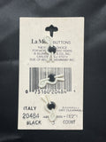 Button Plastic Set of 3 - Black with Rings of Subtle Sparkle