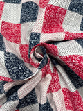 1 1/8 YD Cotton Patchwork - Red, Blue and White