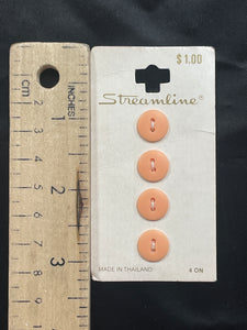 Button Plastic Set of 4 - Purple, Peach, Off White or Yellow