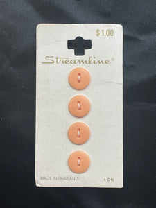 Button Plastic Set of 4 - Purple, Peach, Off White or Yellow