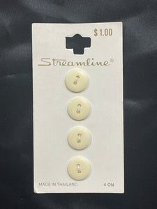 Button Plastic Set of 4 - Purple, Peach, Off White or Yellow