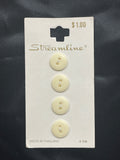 Button Plastic Set of 4 - Purple, Peach, Off White or Yellow