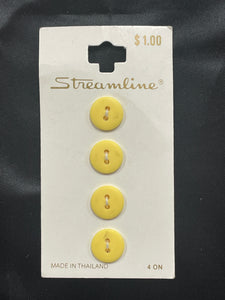 Button Plastic Set of 4 - Purple, Peach, Off White or Yellow