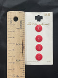 Button Plastic Set of 4 - Red