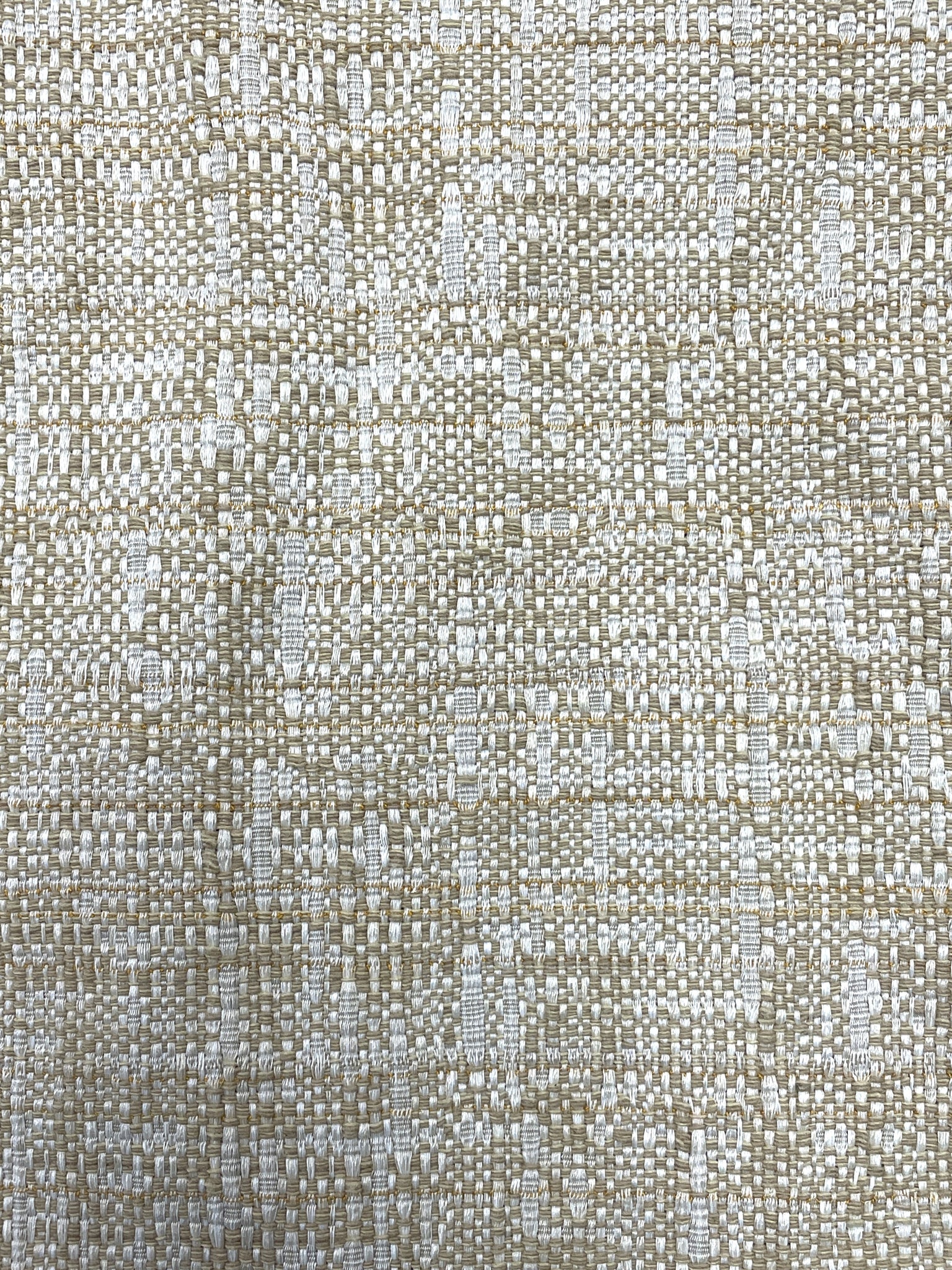 4 YD Cotton/Poly - Beige and White Large Weave