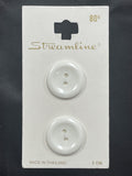 Button Plastic Set of 2 - White