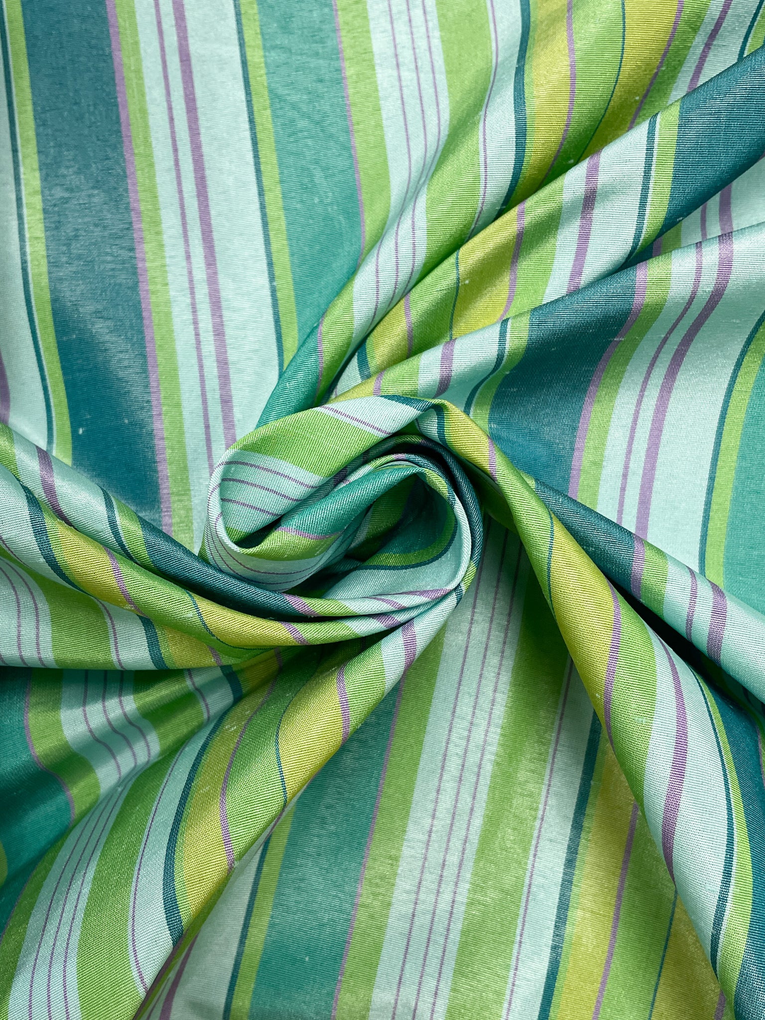 4 3/8 YD Nylon Taffeta Yarn-Dyed Stripes - Aqua, Teal, Green and Purple