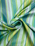 4 3/8 YD Nylon Taffeta Yarn-Dyed Stripes - Aqua, Teal, Green and Purple