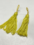 SALE Tassels Set of 2 - Acid Yellow