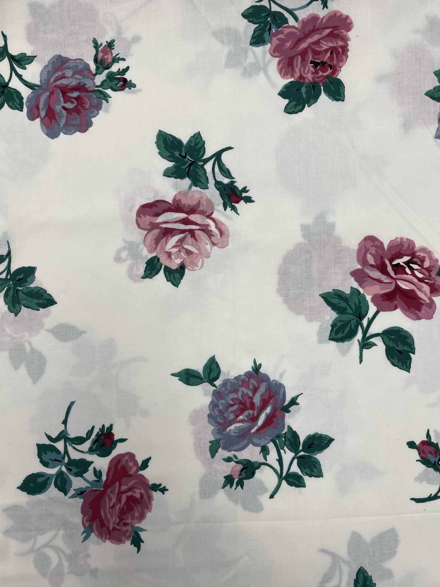 2 YD Cotton Vintage - Off White with Large Flowers