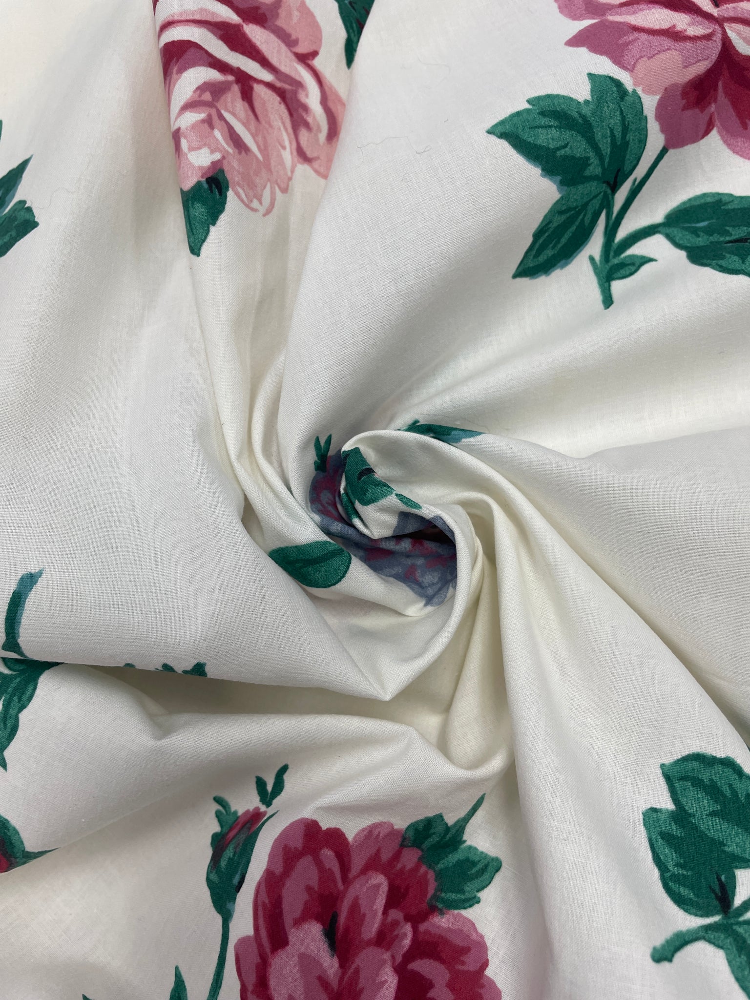2 YD Cotton Vintage - Off White with Large Flowers