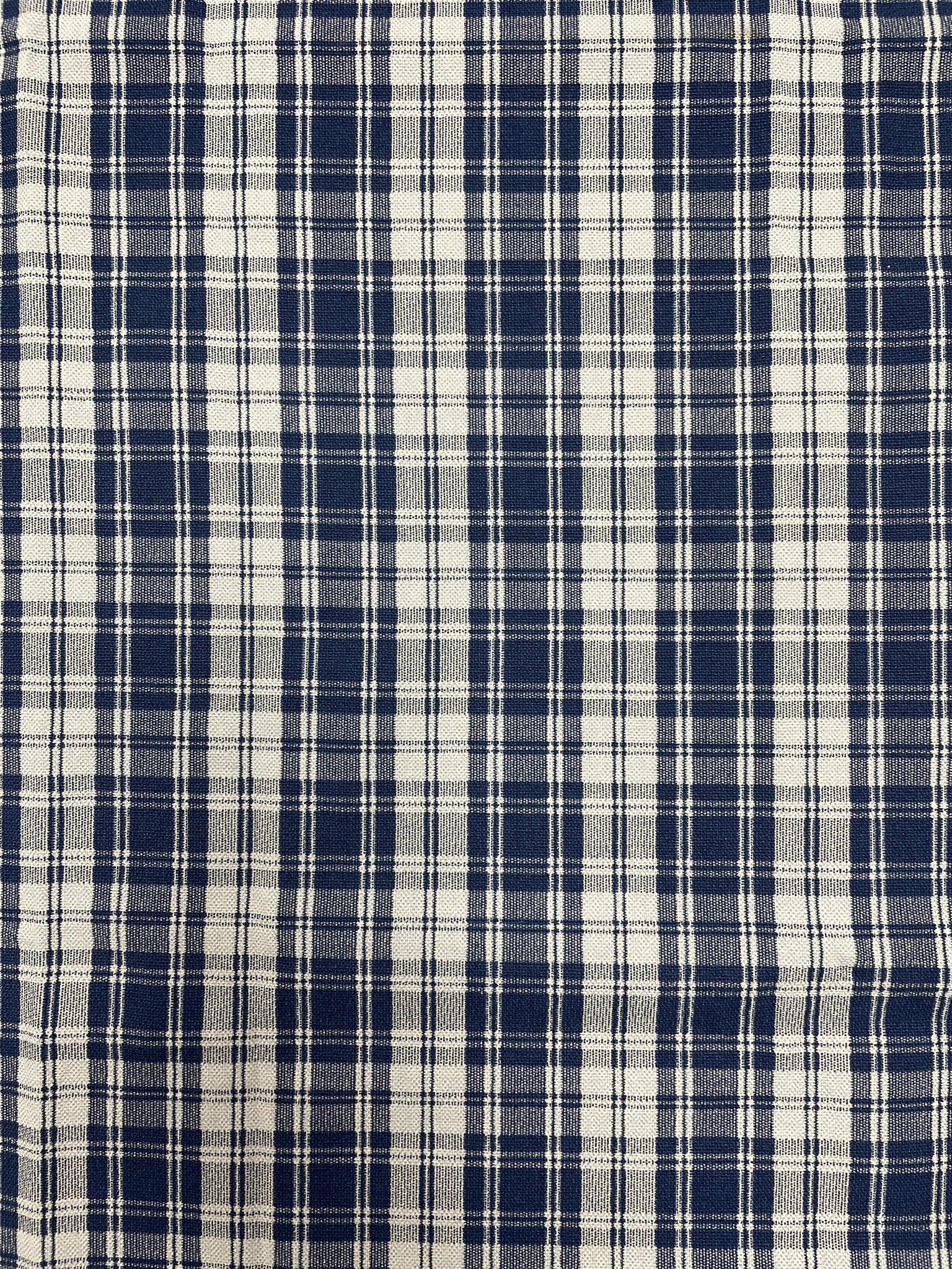 2021 1 YD Cotton Printed Plaid - Blue and White