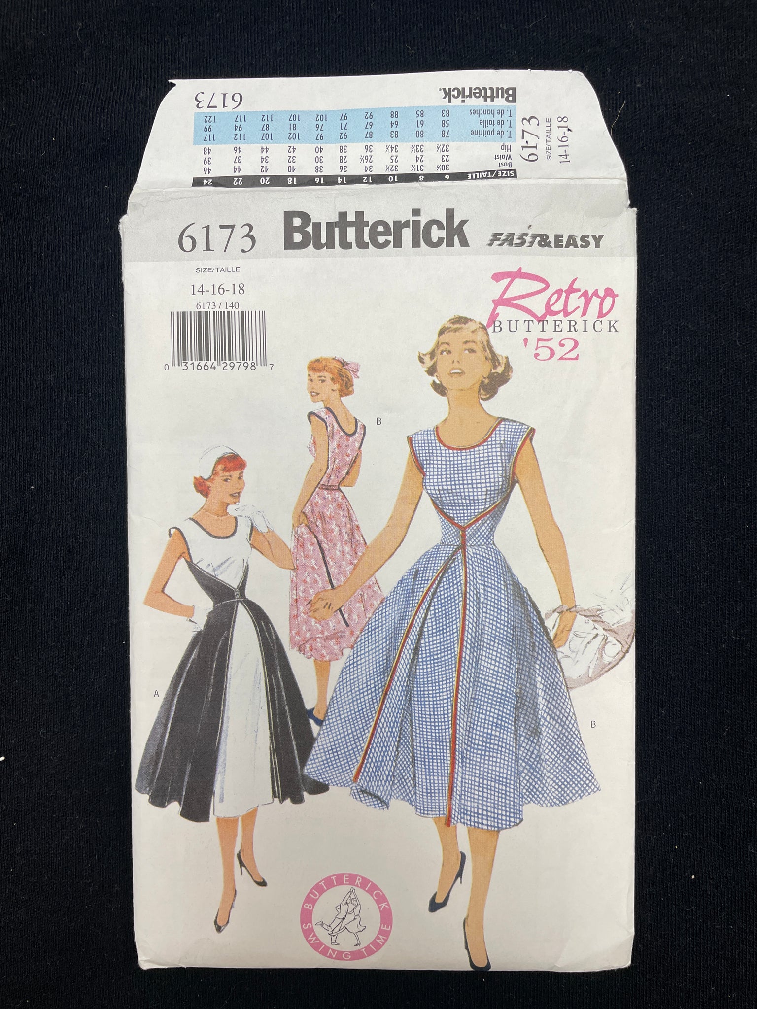 1952 Butterick 6173 Reproduction Sewing Pattern - Dress FACTORY FOLDED