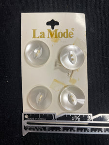 Buttons Plastic Set of 4 - Pearlescent White with Marquis Center