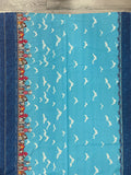 4 YD Quilting Cotton Vintage - Turquoise with White Clouds and Borders of Puppies and Blue "Bandana"