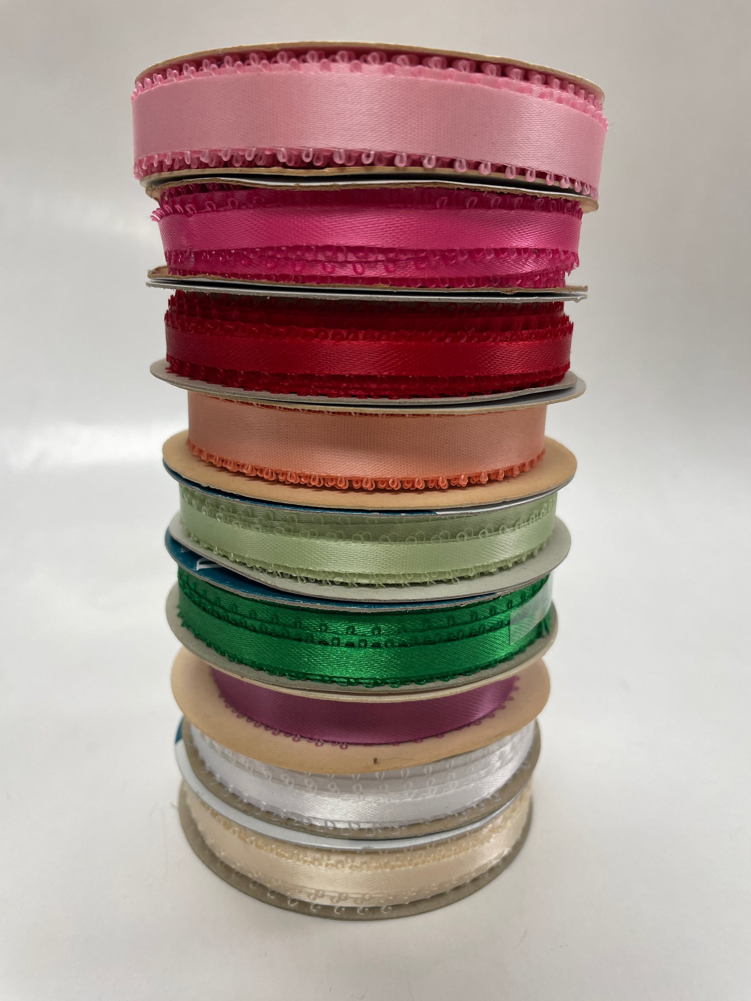 SALE Polyester Satin Picot Ribbon Bundle - Various Colors and Widths