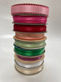 Polyester Satin Picot Ribbon Bundle - Various Colors and Widths