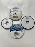 SALE Polyester Grosgrain and Satin Ribbon Bundle - Baby Pink and Blue and Footprints