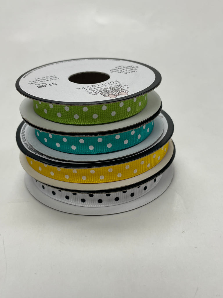 Polyester Grosgrain Ribbon Bundle 3/8" - Polka Dots
