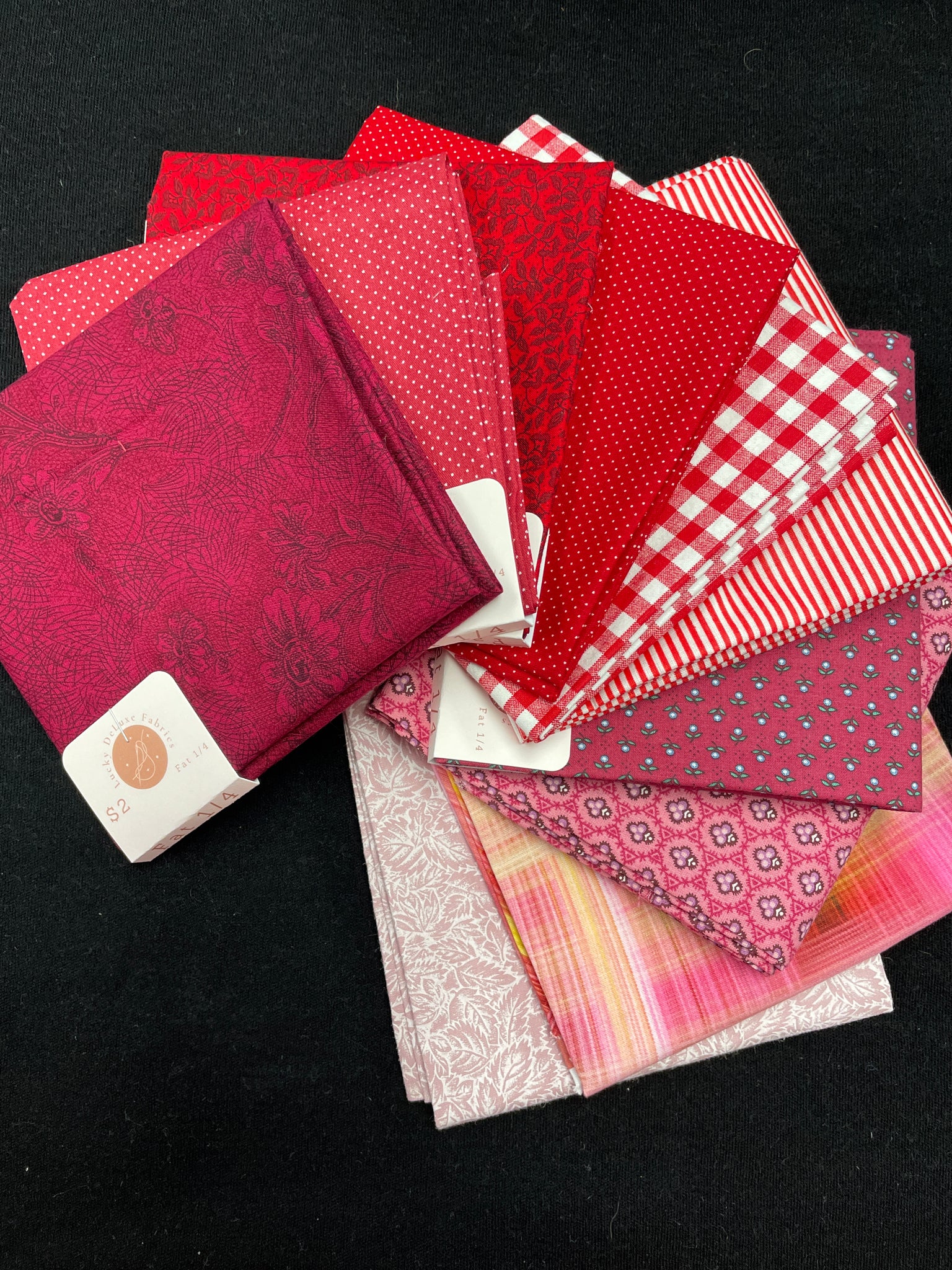 Quilting Cotton Mystery Fat Quarter Bundle - Pinks and Reds