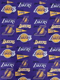 1/2+ YD Nylon Spandex Knit - Los Angeles Lakers Logo on Purple