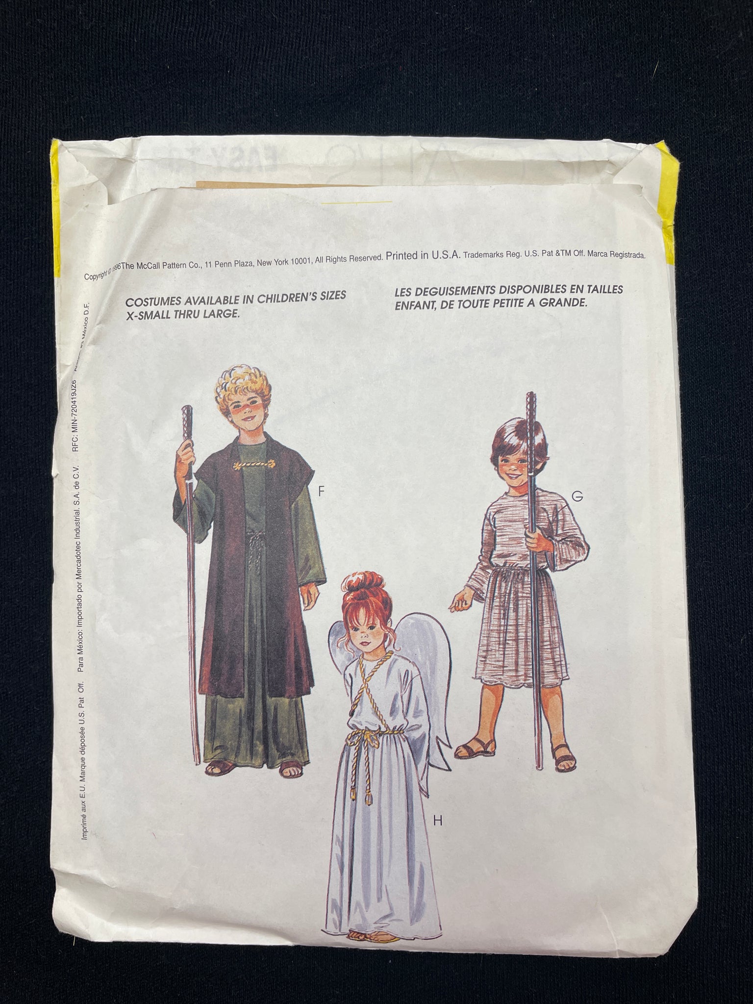 1996 McCall's 8436 Sewing Pattern - Child's Knit Biblical Costumes FACTORY FOLDED