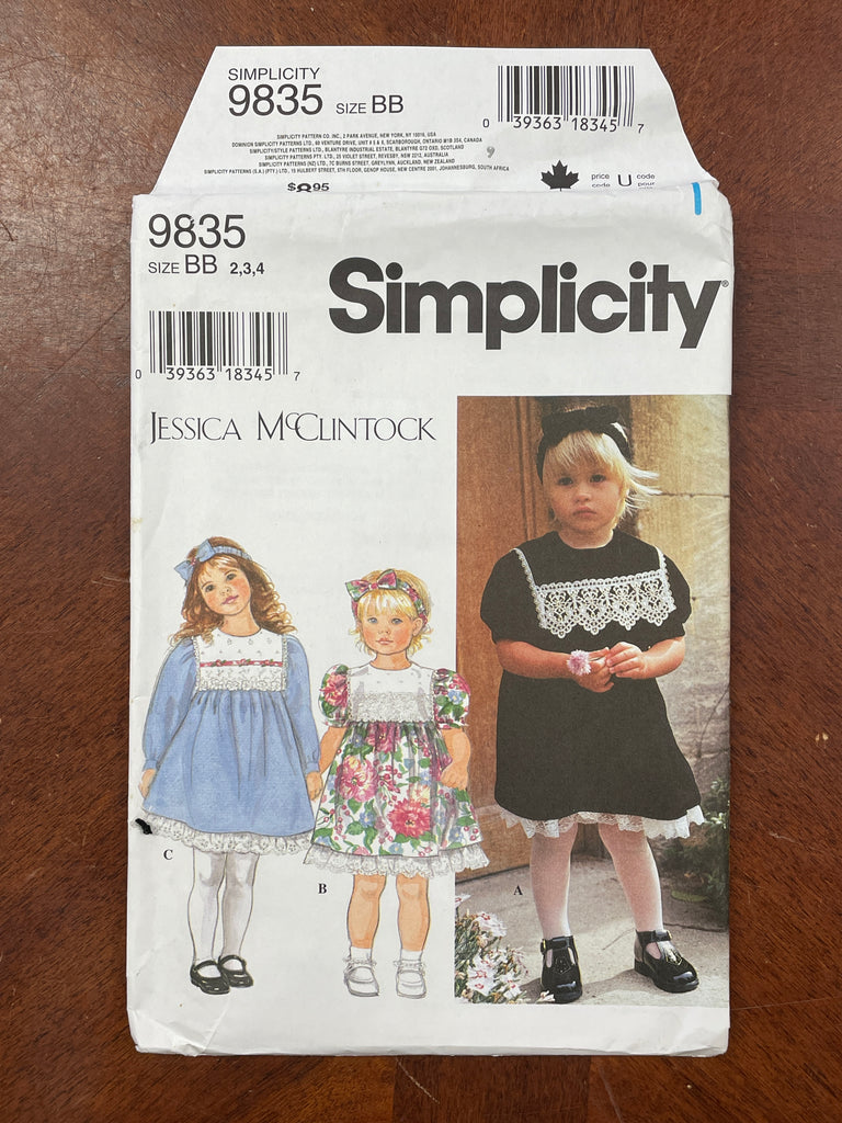 1995 Simplicity 9835 Pattern - Child's Dress FACTORY FOLDED – Lucky ...
